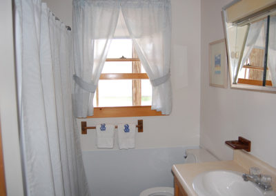 A bathroom with a toilet, bath tub and window.